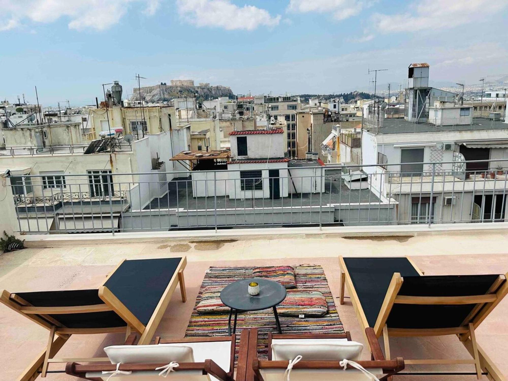 200Mbps Wifi - Penthouse With Acropolis View Lägenhet Aten Exteriör bild