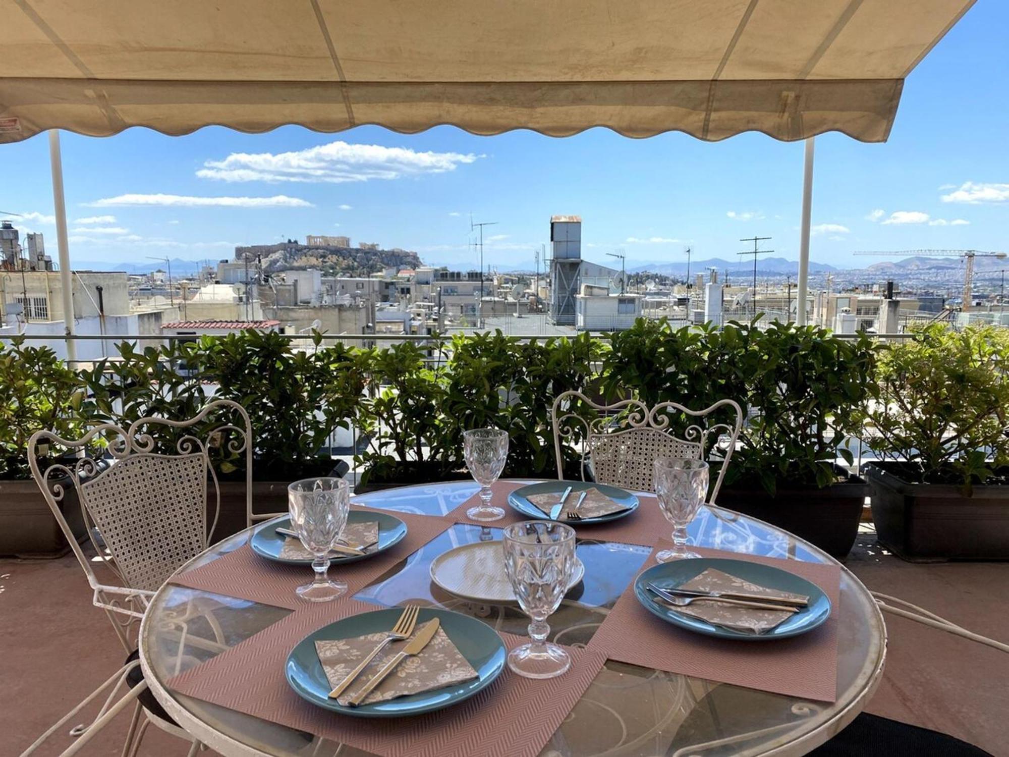 200Mbps Wifi - Penthouse With Acropolis View Lägenhet Aten Exteriör bild